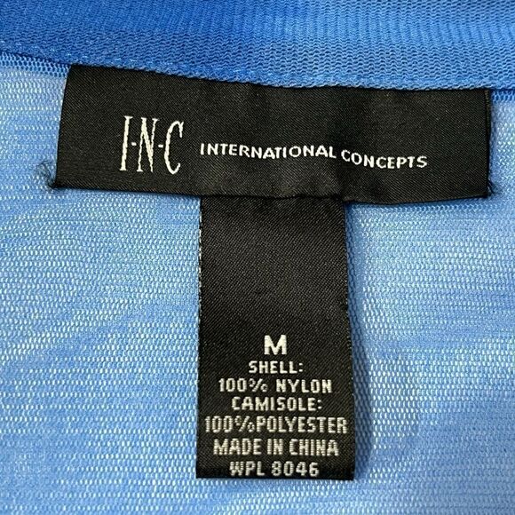 I•N•C Blue With Black Stripes Sleeveless Shirt  Womens Size M - Picture 3 of 4